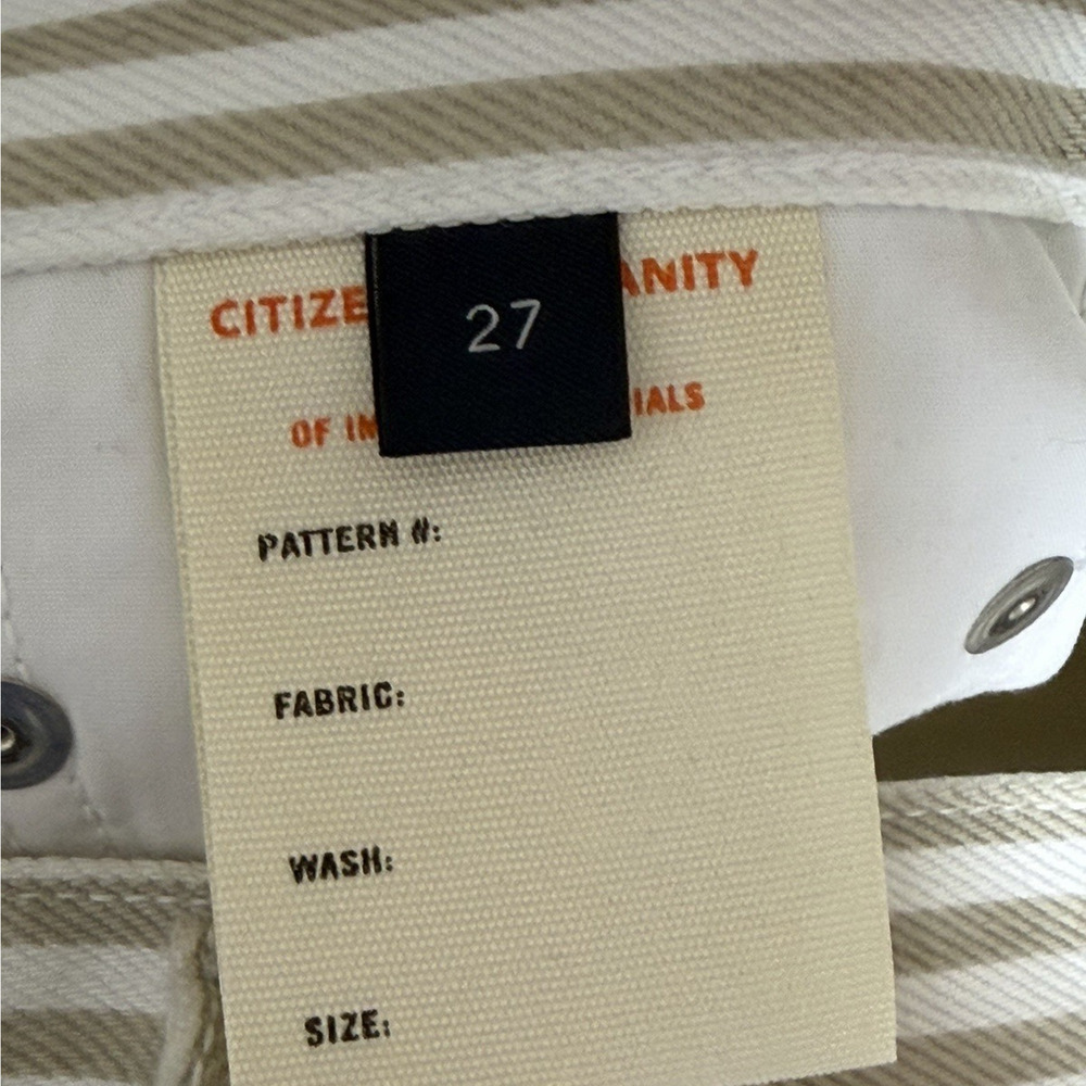 Citizens of Humanity Horseshoe Stripe Barrel Jeans Womens 27 Khaki Wide Leg READ - Picture 10 of 16